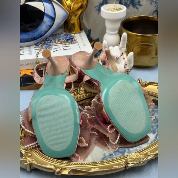 🆕 BETSEY JOHNSON 🧿 NWOB Fawn Slingback Sandal, Pink Floral - Sz US 7 - Picture 12 of 13